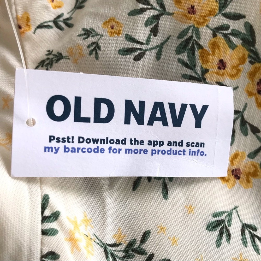 OLD NAVY Dainty Floral Print Long Sleeve Pleated Peasant Blouse - Picture 6 of 9